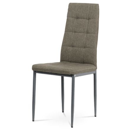 Autronic Moderná jedálenská stolička Jídelní židle, potah lanýžová látka, kov antracitový matný lak (DCL-397 LAN2)